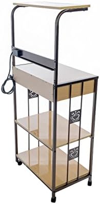 Home Furnishings - Beech Microwave Cart with 2 Electrical Outlets/Drawer and 2 Shelves, Beech