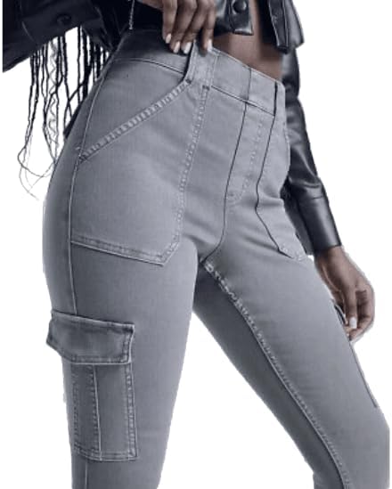 SPANX Womens' Stretch Twill Ankle Cargo Pant, Crystal Grey, Small