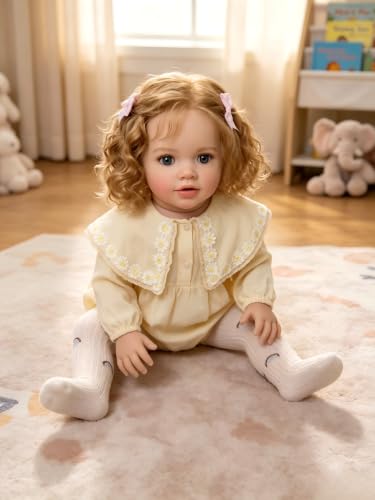 Pinky Reborn Big Size Realistic Reborn Toddler Dolls Girl 26 Inch Real Life Reborn Baby Dolls Weighted Cloth Body Lifelike Newborn Doll Handmade Birthday Toy Gifts for Kids Collectors - Image 6