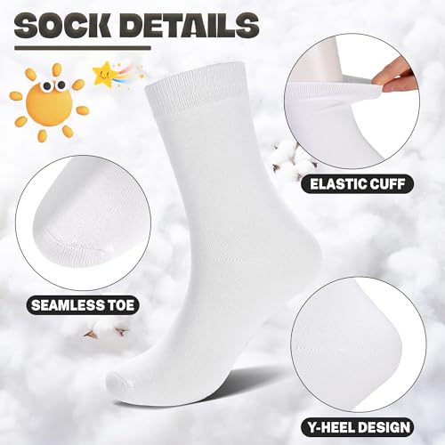 6 Pairs Unisex Kids Socks for Boys Girls Cotton Crew Dress Socks Casual Basic4