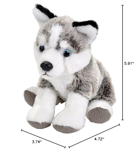 Wild Republic Pocketkins Eco Husky, Stuffed Animal, 5 Inches, Plush Toy, Made from Recycled Materials, Eco Friendly - Image 2