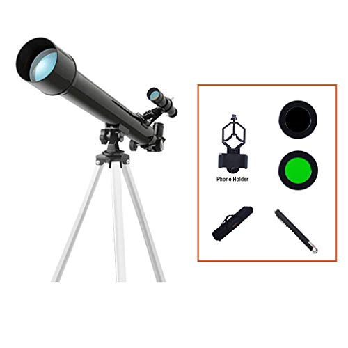 Telescopio refractor 50/600mm con trípode ajustable y adaptador móvil miniatura 2