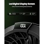 Gaiatop Portable Camping Fan with LED Lantern, 360°Rotation and Clip on for Desk, 4000mAh USB Rechargeable Battery Powered, Digital Display and Hanging Hook for Tent Outdoor Travel Bedroom Black - Image 5