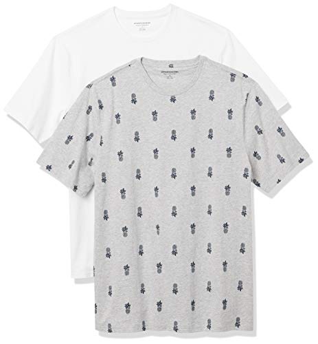 Amazon Essentials 2-Pack Regular-Fit Short-Sleeve Crewneck T-Shirt, Ananas / Weiß, L