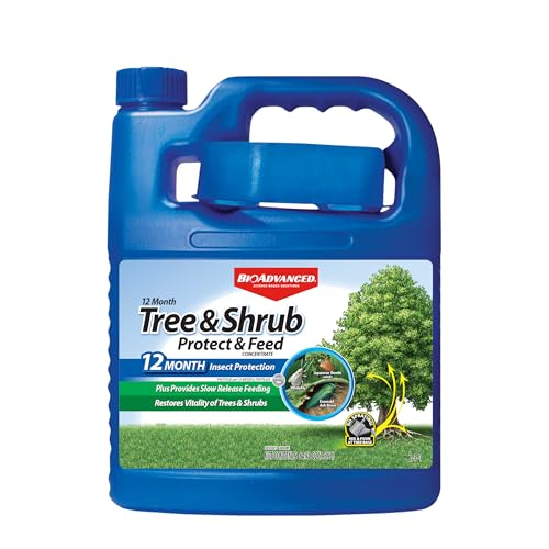BioAdvanced 12 Month Tree and Shrub Protect and Feed, Concentrate, 64 Oz, Insect Killer and Fertilizer & Plant Food
