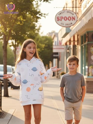Image of WELAKEN Girls and Toddlers' Pullover Printed Hoodie Sweatshirt with Kangaroo Pocket