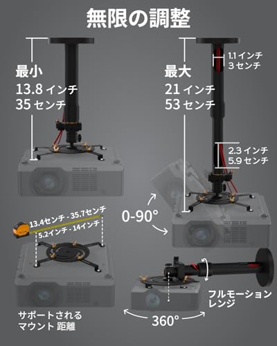 Pantalla de proyector de 100 pulgadas con soporte y montaje universal miniatura 7