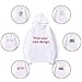 MR.R Sublimation Polyester Blank White Hoodie Hooded Sweatshirt Cloth Unisex Style Pullover Casual Solid Color Sports Outwear Sweatshirts,L size