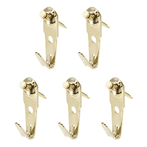 Image of uxcell Picture Hangers, Photo Frame Hanging Hooks Kit with Nails for Wall Mounting, Holds 30 lbs, 5 Pcs