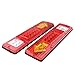 PerfecTech RV 19 LED Trailer Tail Lights Red White-Amber Integrated Turn Signal Running Lamp for ATV Truck (12V) 2PCS