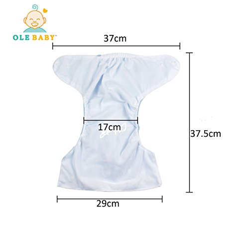 Image of Cloth Diaper Reusable Nappy Anti Bacterial Washable Free Size Adjustable Waterproof Covered with Bamboo Charcoal Cloth Insert Pack of 2