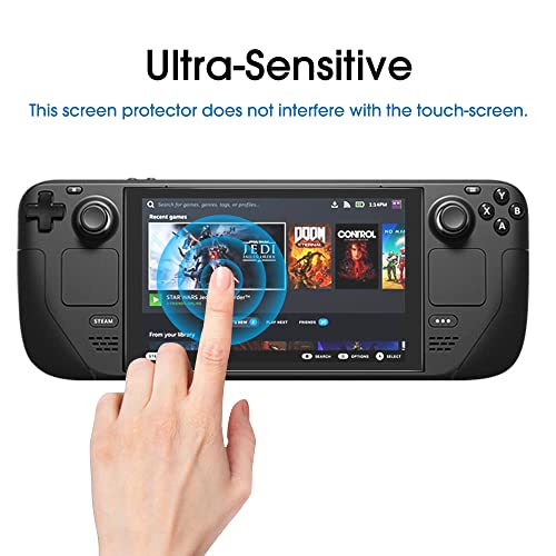 amFilm 3 Pack for Steam Deck/Steam Deck OLED Screen Protector Tempered Glass, Designed for Stream Steam Deck Accessories 2021 & 2022/Steam Deck OLED 2023 2024