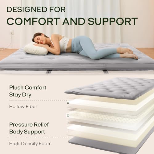 Image of ZonLi Japanese Floor Futon Mattress 100% Cotton Washable Cover Foldable