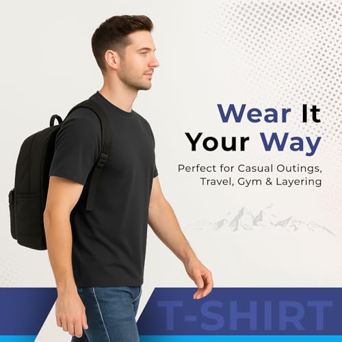 Black Men’s Comfort Cotton Crew Neck T-Shirts |Street Style Activewear Basic Tee Soft Unisex T-Shirt | Size Large by Tahrr & Me - Used condition - Image 2