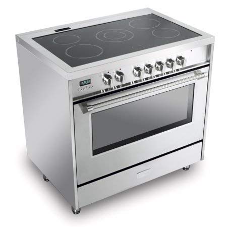 Verona VDFSEE365SS 36 Inch 5.0 Cu Ft Electric Range Oven 5 Burners Dual Center Element Black Ceramic Cooktop Convection Stainless Steel thumb #6