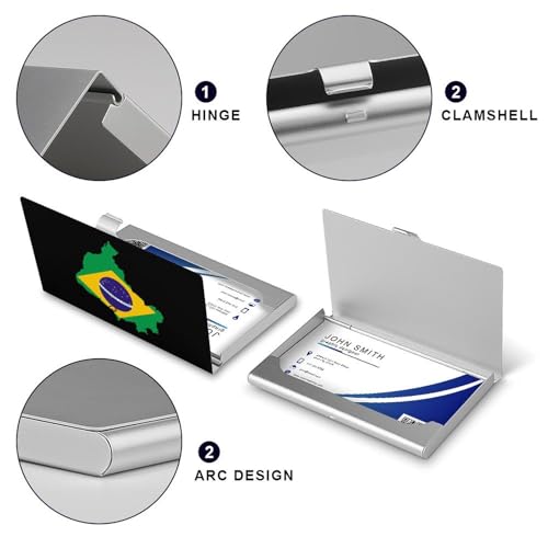 Flag Map of Brazil Business Card Holder Slim Credit Case Pocket Name Case Wallet for Men Women4