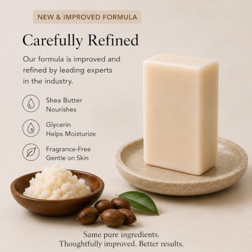 Image of Fragrance-Free Shaving Soap Bar for Women with Shea Butter, 2 Bars