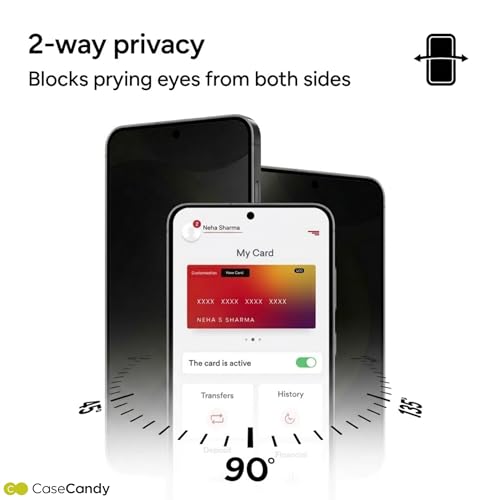 Image of Casecandy - [Pack 2 Privacy Tempered Glass Screen Protector for Samsung S25 Ultra | Privacy Tempered Glass Guard Samsung S25 Ultra - HD /Fingerprint Working