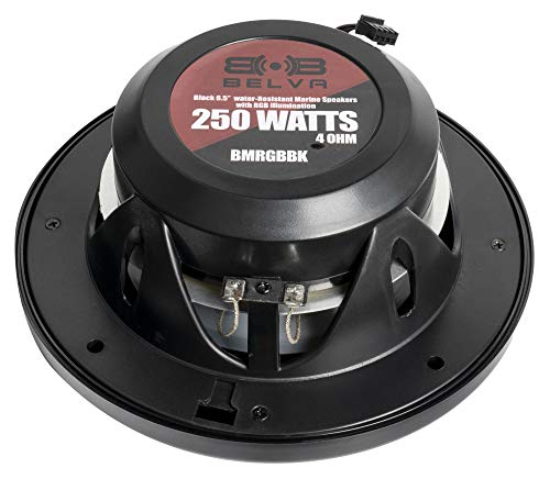 Image of BELVA BMRGBBK 500W Peak (250W RMS) 6.5 inch 2-Way Coaxial Marine Speakers with Multi-Color LED Lighting for Boats /ATV /UTV /SxS /Powersport