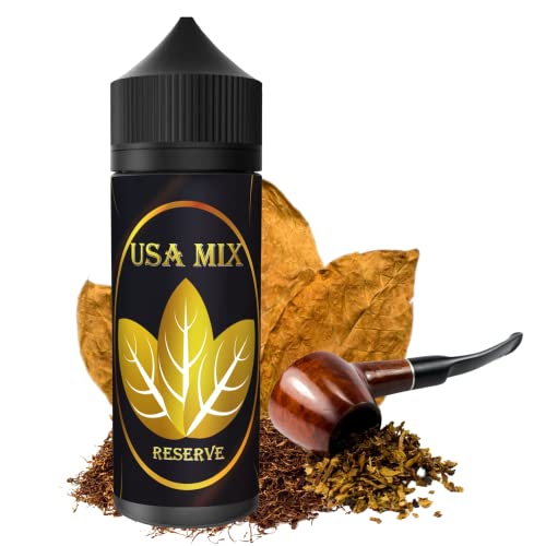 E-Liquide USA MIX RESERVE de ElecVap - SANS NICOTINE NI TABAC - Format TPD 100ml boteille 120ml- 0MG Nicotine - E-Liquide pour Cigarettes Electroniques - liquide cigarette électronique 70VG/30PG