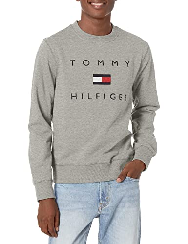 Tommy Hilfiger Men's Long Sleeve Fleece Logo Crewneck Sweatshirt