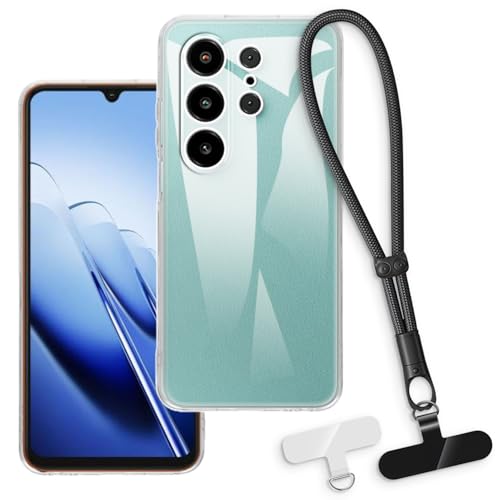 OAGELIM 2-in-1�ی�P�[�X�ƃ��X�g�X�g���b�v Blackview Wave 10 �Ƃ̌݊������� ���O���\�ȃ��j���[�h�t���d�b�J�o�[�A����~�ߕ����h�~�O���b�v�n���h�� (�N���A + �u���b�N)