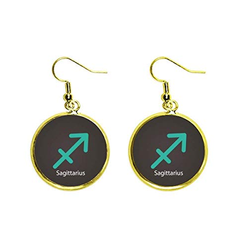 Pendientes Sagitario de gota con baño de oro, joyería exclusiva de constelación para mujer