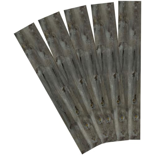 Angoily 5 Piezas tablero de grano de madera pegatinas azulejos tiras con adhesivo etiqueta engomada del piso de grano de madera pegatinas impermeables para pisos de polivinilo