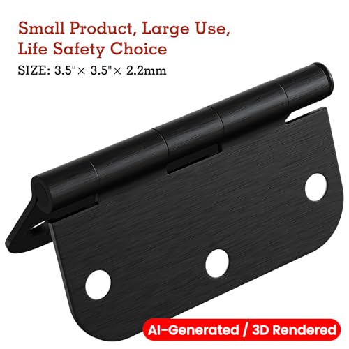 Image of 3 Pack 3 1 /2 Inch Door Hinges Oil Rubbed Bronze 3.5 Inch Black Interior Hinge for Doors 5 /8 Radius Corners 3 inch Hardware Controls Heavy Duty Iron Flat Home House Decor Accessories EssentialsKit