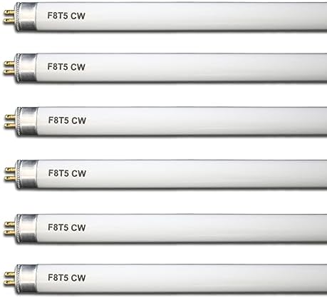 (6 Pack) F8T5/CW 4100K 12โโ Linear Fluorescent Light Bulb, 8W Cool White T5 Tube, G5 Mini Bi Pins Base Replacement for Under Cabinet Light, RV, Closet