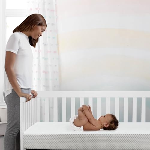 Image of Delta Children Twinkle Stars Breathable Baby Bed Crib Mattress and Toddler Mattress, White + Delta Children Fitted Crib Sheets for Girls and Boys (Pack of 2), Safari Friends (Bundle)