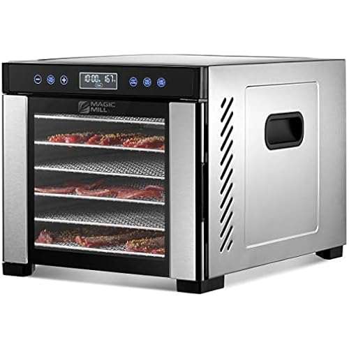 Magic Mill Pro Food Dehydrator Machine | 7 XL Stainless Steel Trays | Dryer for Jerky, Dog Treats, Herb, Meat, Beef, Fruit | Keep Warm Function, Digital Timer and Temperature Control, ETL Approved