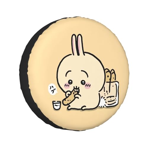 タイヤカバー ちいかわ うさぎ スペアタイヤカバー おしゃれ タイヤ収納 防塵 防水 防紫外線 日焼け止 汚れ防止 劣化対策 タイヤバッグ 持ち運び便利 取付簡単 カー用品 14〜17インチ 屋外 軽自動車 普通車 汎用 14インチ:直径60-69cm