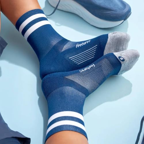 Image of Feetures Elite Light Cushion Mini Crew Sock - Sport Sock with Targeted Compression