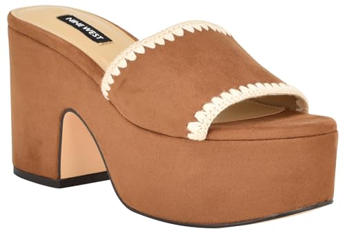 Nine West Women's Yickie2 Wedge Sandal, Cognac 210, 10