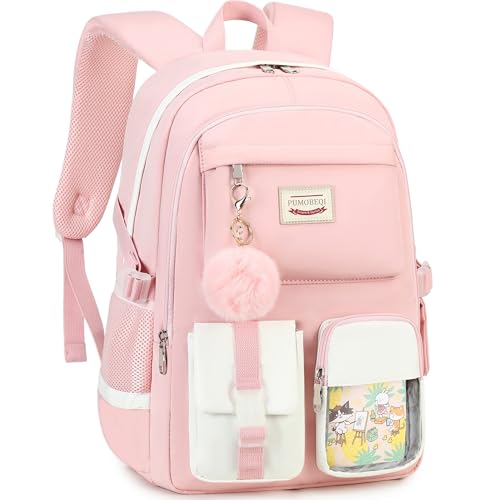 School Backpacks for Girls Backpack Teen Girl Bookbag Kawaii Backpacks for Girls School Teens (Pink)2