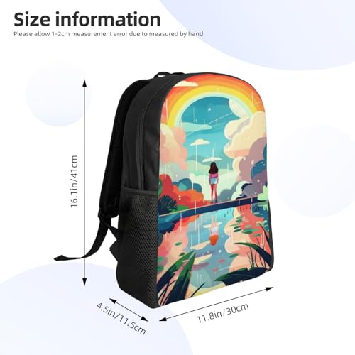 Waterproof Backpack Rainbow Reflection Rain 16Inch Unisex Backpack Gym Casual Daypack for Women Men Gift4