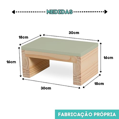 Escada Infantil Madeira Quarto E Banheiro Banquinho Verde Cha