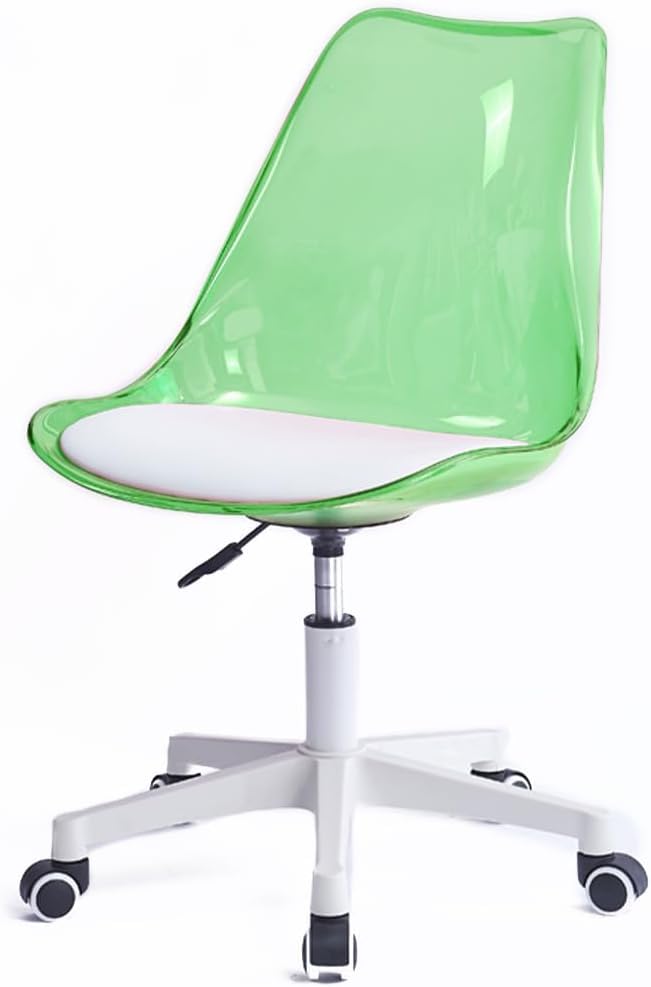 Jukkre Clear Desk Chair Acrylic Rolling Chair Armless Vanity