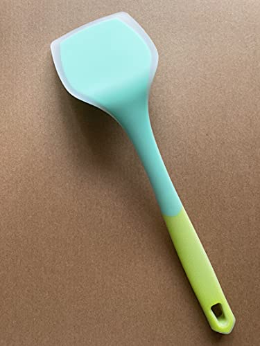 Image of Baskety Heat Resistant Silicone Cooking Turner Non-Stick Spatula Kitchen Utensils (Pack of 2, Blue)