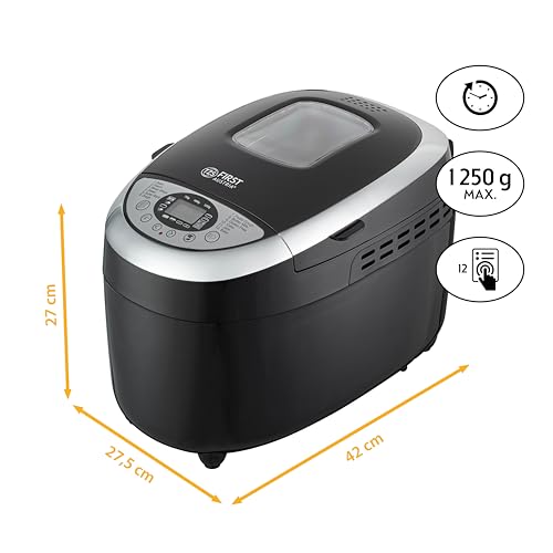 TZS First Austria Brotbackautomat mit 12 Automatikprogrammen, 700g-1000g-1250g Füllmenge, Timer, einstellbare Bräunungsgrade und Warmhaltefunktion - 850W – Bild 3