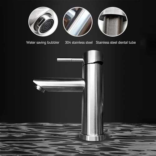 Robinet de lavabo en acier inoxydable 304 peinture argentée durable