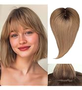 starluck Hair Toppers for Women, Real Human Hair 130% Density, Silk Base Three Clips in Topper, H...