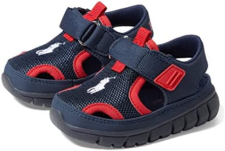 POLO RALPH LAUREN Baby Boy's Barnes Sandal (Toddler) Navy Mesh/Pu/Nubuck/White Pony Player 10 Toddler M | Image 3