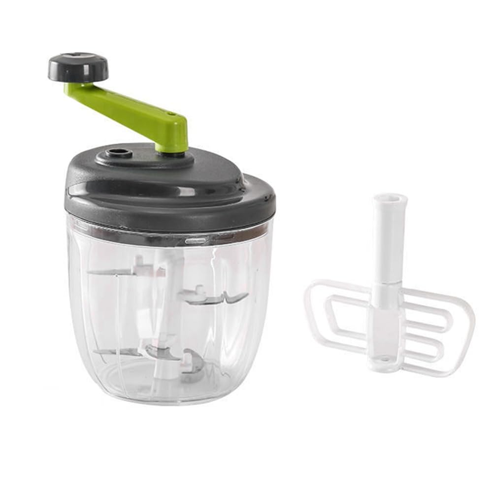 CTRLZS Hand Chopper, Manual Food Chopper, Hand Crank Onion Spinner, Food Chopper with Container, Rotary Onion Chopper