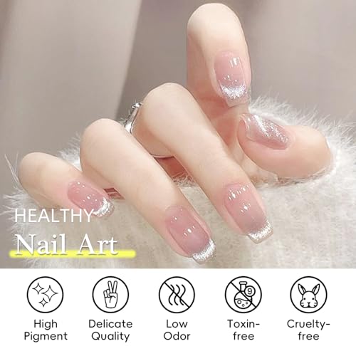 Set de 6 esmaltes de gel Cat Eye con brillo y magneto miniatura 6
