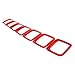 Grille Grill Cover Inserts Frame Trim Kit for Jeep Compass 2017 2018 2019 2020 (Red)