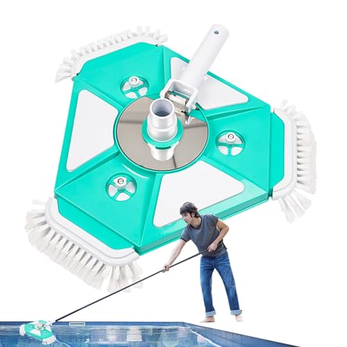 Aspirador de piscina – Aspirador triangular, impermeable de 15 pulgadas, cepillo giratorio de 360 grados, accesorio de limpieza de piscinas