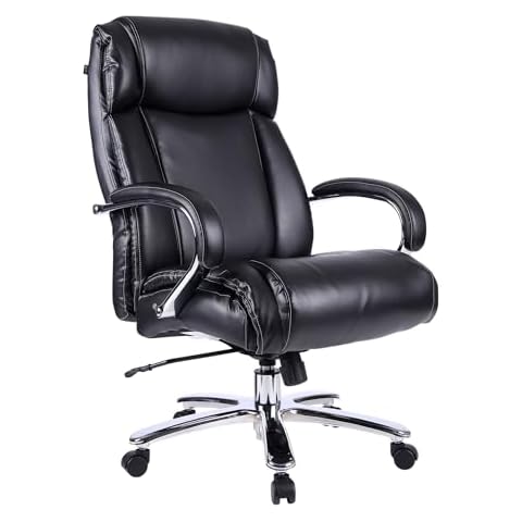 Alera ALEMS4419 Maxxis Series Big/Tall Bonded Leather Chair - Black/Chrome Cover