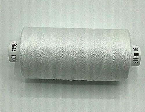 Realm Single Overlocking Sewing Machine Polyester Thread 5000 Yards Cones White Black Natural Navy Red (Peach